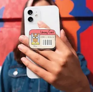 Library Card Phone Grip, Arthur Library Card Phone Grip, Bookish Kindle Holder, Kindle Phone Holder Grip, Gift for Readers