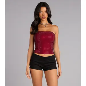 Glitz Game Tube Rhinestone Corset Top