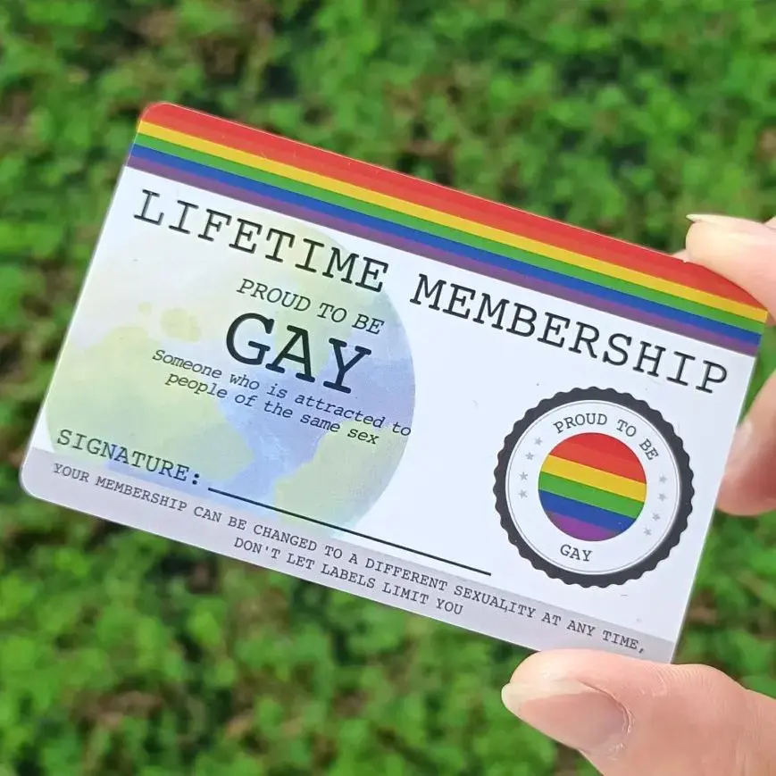 Lifetime Membership Card, 1 Count Gay Pride Card, Positive Message Card, Inspirational Card, Perfect Gift for Rainbow Community Gift