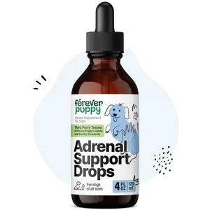 Adrenal Support Drops for Dogs - Pure Ashwagandha & Ginseng Root Extract for Energy Support - Calming Supplement for Dogs of All Breeds & Sizes - 4 fl oz