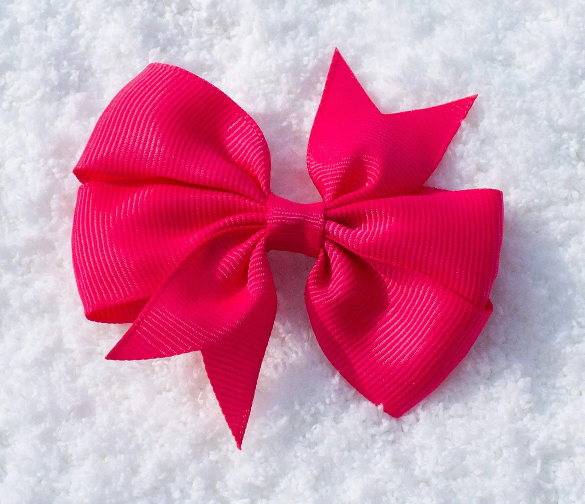 Hot Pink Grosgrain Ribbon Hair Bow