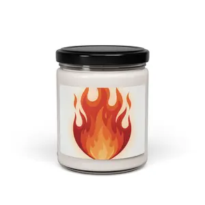 Flame Illustration Candle soy candle | fiery flame jar candle