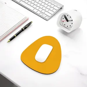 Funny Leather Mouse Pad with Non-Slip Rubber Base Stitched Edge Washable Waterproof Mousepad for Office Gaming PC Laptop, 8.7" x 7.9", Apricot Yellow