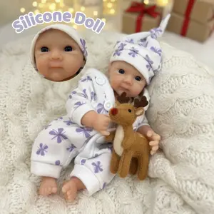 Otarddolls 8 Inch / 20 cm Washable Silicone Girl Bettie Reborn Dolls Detailed Painted Full Body Soft Solid Silicone Doll Ideal Birthday / Festival Gifts