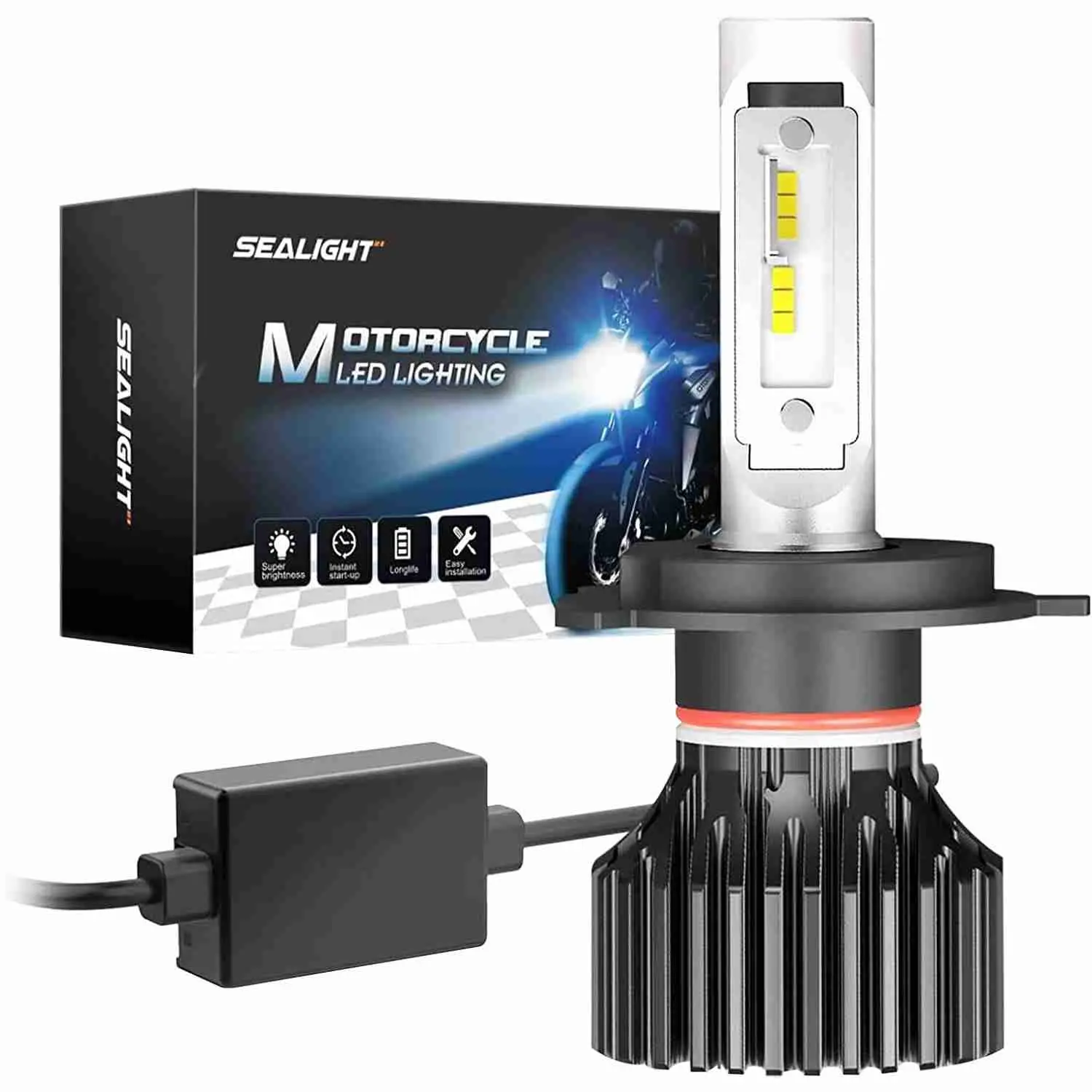 1983 Yamaha XJ750R Seca 9003/H4/HB2 15W 6000K White IP67 LED Motorcycle Headlight Bulb 2PCS SEALIGHT X1