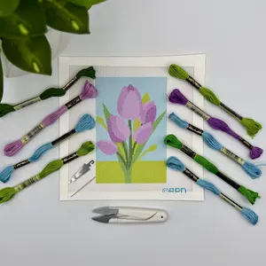 Purple Tulips Needlepoint Kit