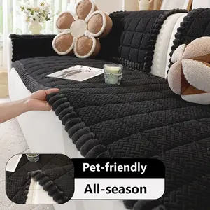 Simple Plain Sofa Cushion Cover, Pet-Friendly, Non-Slip, Suitable for Office, Bedroom, Living Room, All Seasons Use