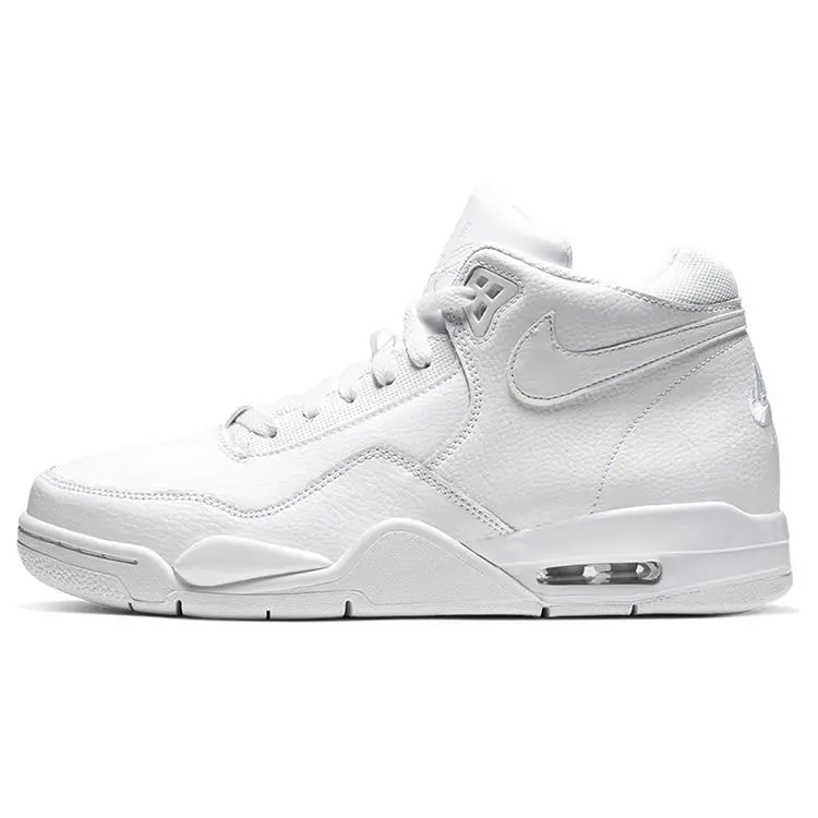 Nike Air Flight Legacy Mid-Top Retro Basketball Shoes for Men Women White Classic Durable Leather Construction Iconic Swoosh Design