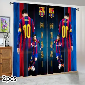 Semi-blackout curtains, featuring a Messi #10 jersey and football star poster design. Suitable for bedrooms, living rooms, kitchens, hotels, gazebos, and as a celebrity-themed decoration. Ideal for fan celebrations, holidays, and birthday gifts.