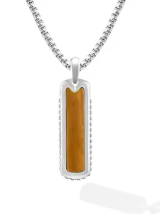 RTZN Tiger Eye Column Pendant Necklace for Men