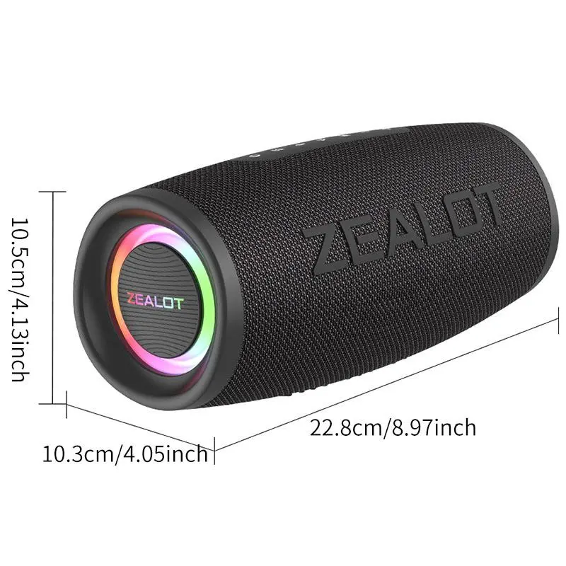 ZEALOT S56 Portable Wireless Speaker, 8000mAh Rechargeable Speaker