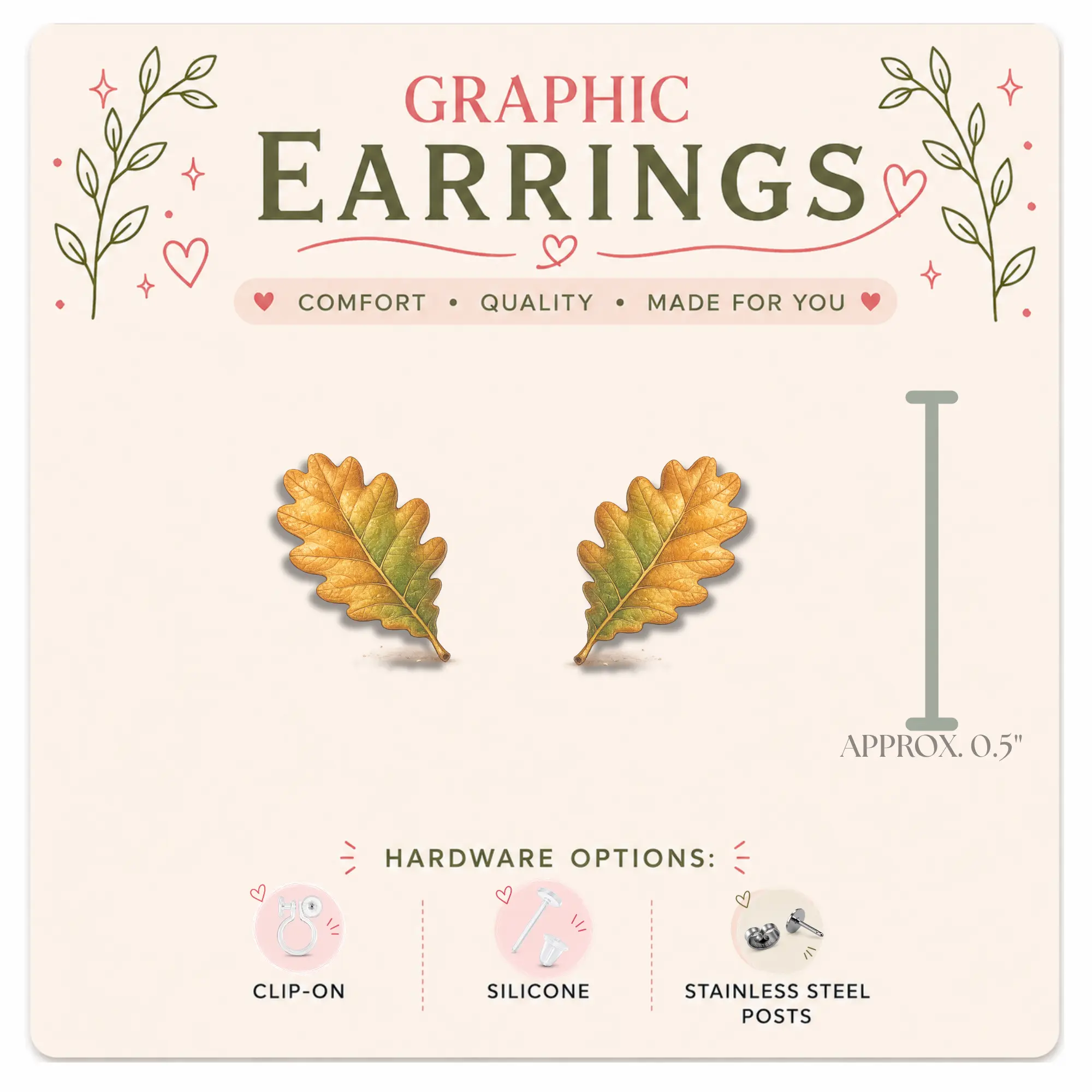 Acorn & Oak Leaf Stud Earrings, Mismatched Fall Earrings, Autumn Nature Jewelry, Woodland Earrings, Forest Lover Gift