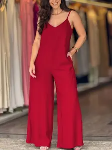 Women's Casual One-Piece Dress Pantsuit Overalls, Elegant Long Sleeve Lapel Neckline, Comfortable Fit for Daily Wear & Office Use, Everyday