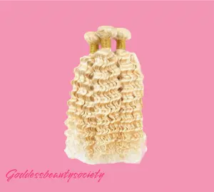 G.B.SLLC #613 Blonde Deepwave 18”-30” Hair Bundles extensions blonde hair