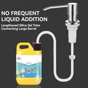 47" Under Counter Soap Dispenser Tube for Kitchen Sink, Sink Soap Dispenser Extension Tube Kit with 2 Upgraded Check Valve, Never Fill The Little Bottle Again,   2025 Dealsforyoudays