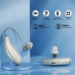 Rechargeable Hearing Aids with Noise Reduction, In-Ear Amplifier Earphones for Adults, Khaki Color, Indoor Outdoor Use, Otc Hearing Aid
