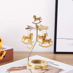 Spinning candle holder,Romantic Creative Aromatherapy Carousel Glass Cup with Smart Lid – Rotating Lantern Candle Holder