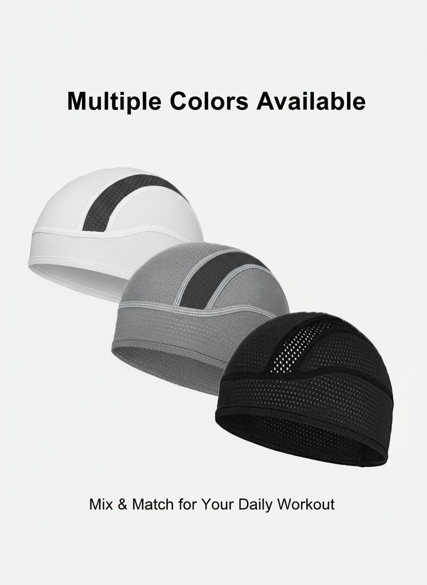 2 Pack Skull Cap Helmet Liner Beanie, Cooling Mesh Cycling Running Hat for Men Women, Fits Under Helmets