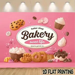 2D Flat Banners 1pc bakery  Theme designfor parties, events and home decor, perfect for living rooms