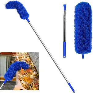 Gutter Cleaning Brush Roofing Tool with Telescopic Extendable Pole 8.2Ft Guard Cleaner Tool Easy Remove Leave, blue