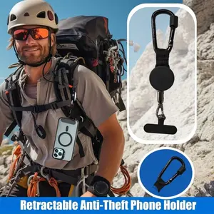 Upgraded Anti-Theft Phone Strap with Pull Device, Adjustable Length Buckle Fits Various Sizes, Ideal for Hiking and Outdoor Activities