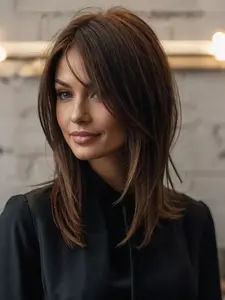 16 Inch Straight Short Wig for Women, Elegant Suitable for All Ages, Versatile and Comfortable Hairstyle, Machine Made Wigs