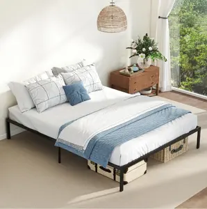 Giantex Heavy Duty Metal Bed Frame 12 Inch Height | Steel Slat Mattress Foundation with Noise Free Design and Under Bed Storage | Modern Platform Bed Frame for Bedroom and Apartment