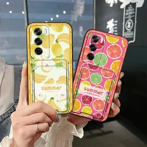Cartoon Card bag Phone Case For OPPO Reno12 Pro 5G China Full wrap Durable Shockproof Cute Waterproof Cover Dirt-resistant Soft case TPU protective Graffiti Anti-dust Card sleeve
