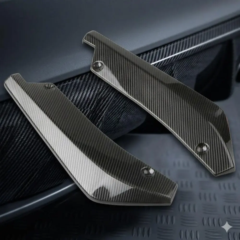 Universal Car Body Styling Kit: Carbon Fiber Front Lip, Rear Spoiler, Side Skirts & Quick-Release Airflow Panels. DIY Exterior Upgrade, Anti-Scratch Protection, Multi-Model Fit.