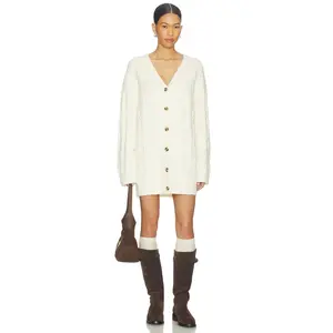Lovers and Friends Abella Cardigan Mini Dress in Cream