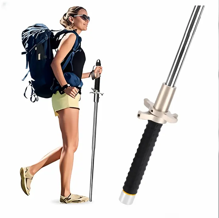 Lightweight Aluminum Trekking Pole, Adjustable & Telescopic Staff with an Ergonomic Grip for All-Terrain Hiking Adventures, Adjustable Pole, Multifunctional Trekking Poles