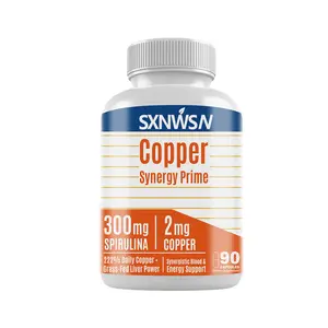 Copper Synergy Prime - 5-in-1 Copper Supplements with Beef Liver & Spirulina - Boosts Energy Nourishes Body & Antioxidant | 90 Capsules