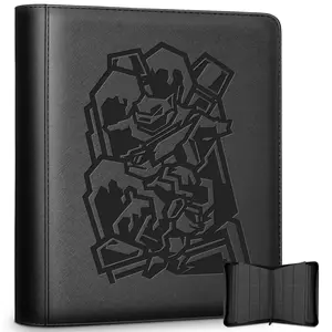 RAVAVER Toploader Binder 9-Pocket Album Holds 252 Toploaders with Customizable Label Slot and Side-Loading Sleeves for 3" x 4" Trading Cards, Designed for Toploaders, Fits Pkmn, MTG, Sports Cards & More, Premium PU Leather, Gift Box Packaging