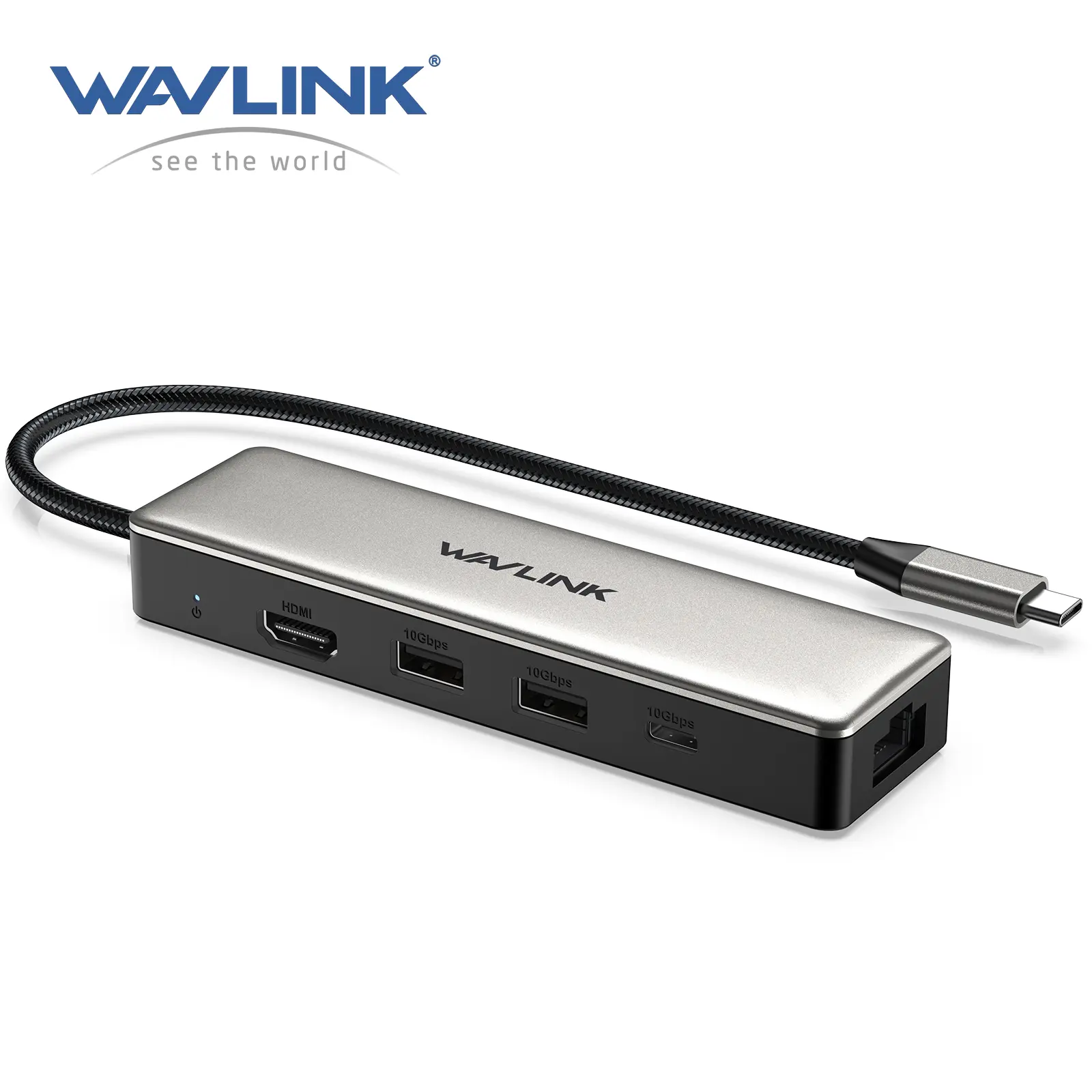 WAVLINK 6-IN-1 USB-C Dock with 2x10Gbps USB3.1-A 10Gbps USB3.1-C 4K HDMI 100W PD IN 2.5G RJ45 for MacBook Pro Air iPad Dell HP Lenovo Asus Acer