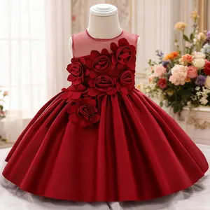 5068 0-10 Yrs  Baby Girl Dress Beautiful Flowers Dress