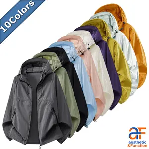 Men's Stylish Aesthetic Hooded Windbreaker Jacket - Lightweight, Breathable Menswear Top with Adjustable Drawstring Hood, Side Pockets, Loose Fit for Daily Commute, Outdoor Sports, All-Season Layering