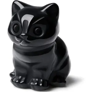 DUQGUHO Cat Decor Black Obsidian Cat Crystal Figurines Crystals Gifts for Cat Lovers Men Women Lucky Cute Cat Statue Cute Halloween Decoration 1PC