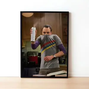 Funny Bathroom Wall Art Decor, Sheldon Portrait Gift for Friend, Midcentury Poster Print, Toilet Humor Amusing present funny dorm decor