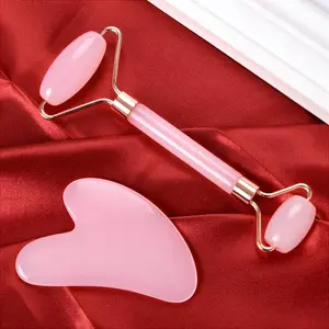 Rose Quartz Facial Scraping Massage Tool Lymphatic Drainage Brightening Skin Care Tool