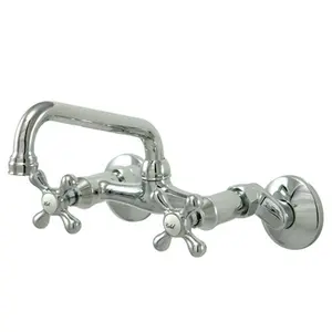 Kingston Brass KS213C Double Handle Wall Mount Kitchen Faucet