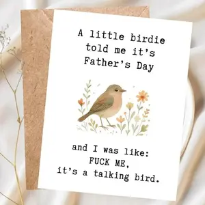 Funny Father’s Day Card for Dad, Sarcastic Dad Humor Greeting Card, Favorite Child Card, Unique Father’s Day Gift from Daughter or Son, Humorous Father’s Day Card, Bird Card, Hilarious & Heartfelt Message, Sarcastic Dad Gift