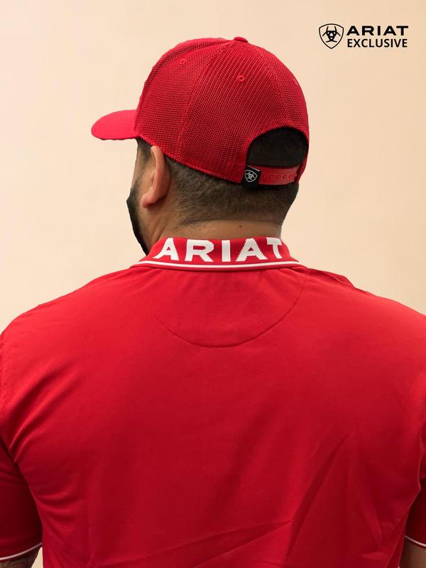 Ariat TEK Logo SMU Polo - Red/White