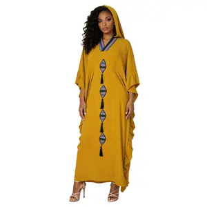 Women's Flowy Kaftan Dress Modest Maxi One Size Fits Most Adjustable Hidden Waist Ties Comfortable Lightweight Fabric