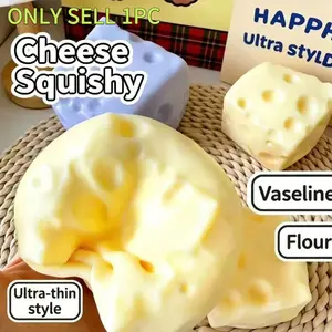 7cm Light Cheese Coconut Oil Creamy Soft Squeeze Toy, Quiet Stress Relief, Office Focus Relaxation, Adult Sensory Tool