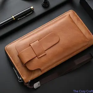 Men’s Long Wallet with Zipper, Multi-Card Holder Leather Phone Wallet, Large Capacity Bifold Clutch, Business Travel Organizer, Stylish RFID Blocking Wallet for Daily & Work Use