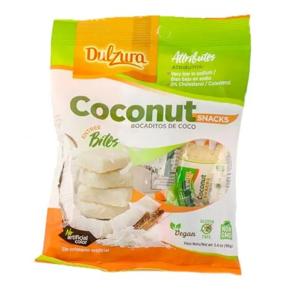 Coconut Snacks - Light and Flaky Coconut Treats - 3.4 oz (Pack of 1)