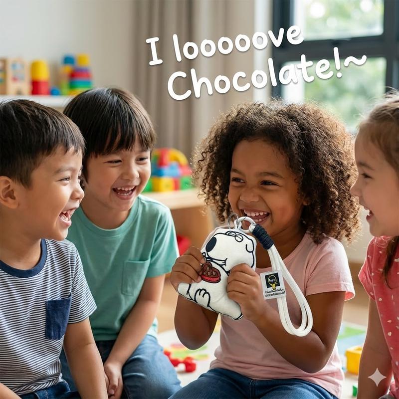 [2026 Upgraded] Perfect Valentine's Day Gift for the Chocolate Lover Funny Talking Brian Dog Keychain with Clearer Sound & Long-Lasting Battery, Cute Voice Recording Plush Keyring, Stress Relief Gag Gifts for White Elephant, Pet Lover Car Bag Decor