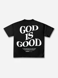 God Is Good Print T-Shirt, Vintage Pattern Shirt, Men's Fun Gift Creative Tee, Women's Fun Print T-Shirt, Casual Loose Fit