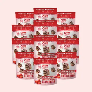 Chunk Nibbles Strawberry Snack Clusters | 12 Pack | 2oz Bags | Sweet & Salty Cluster Bites