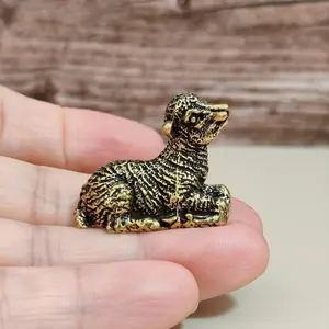 Vintage Solid Brass Sheep Statue, Handmade Retro Sheep Figurine, Home Office Living Room Desk Decor, Craft Gift